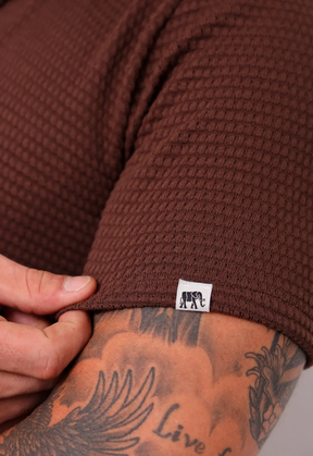 Camisa Masculina Tricot Touch Marrom