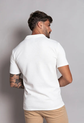 Camisa Polo Italiana Tricot Branca