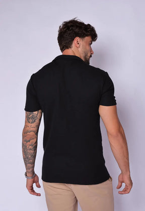 Camisa Polo Italiana Tricot Preta