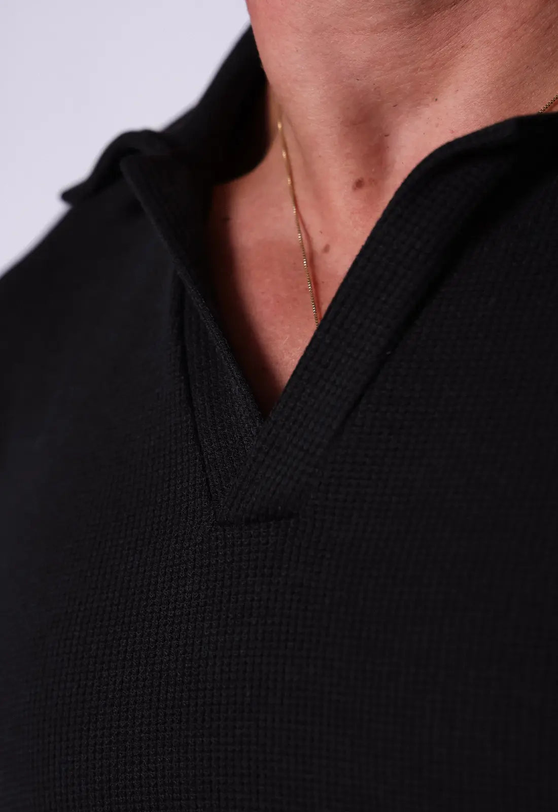 Camisa Polo Italiana Tricot Preta