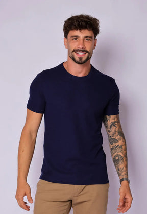 Camiseta Masculina Tricot Azul Marinho