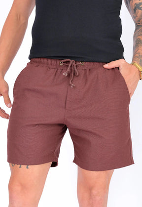Shorts de Linho Masculino Marrom