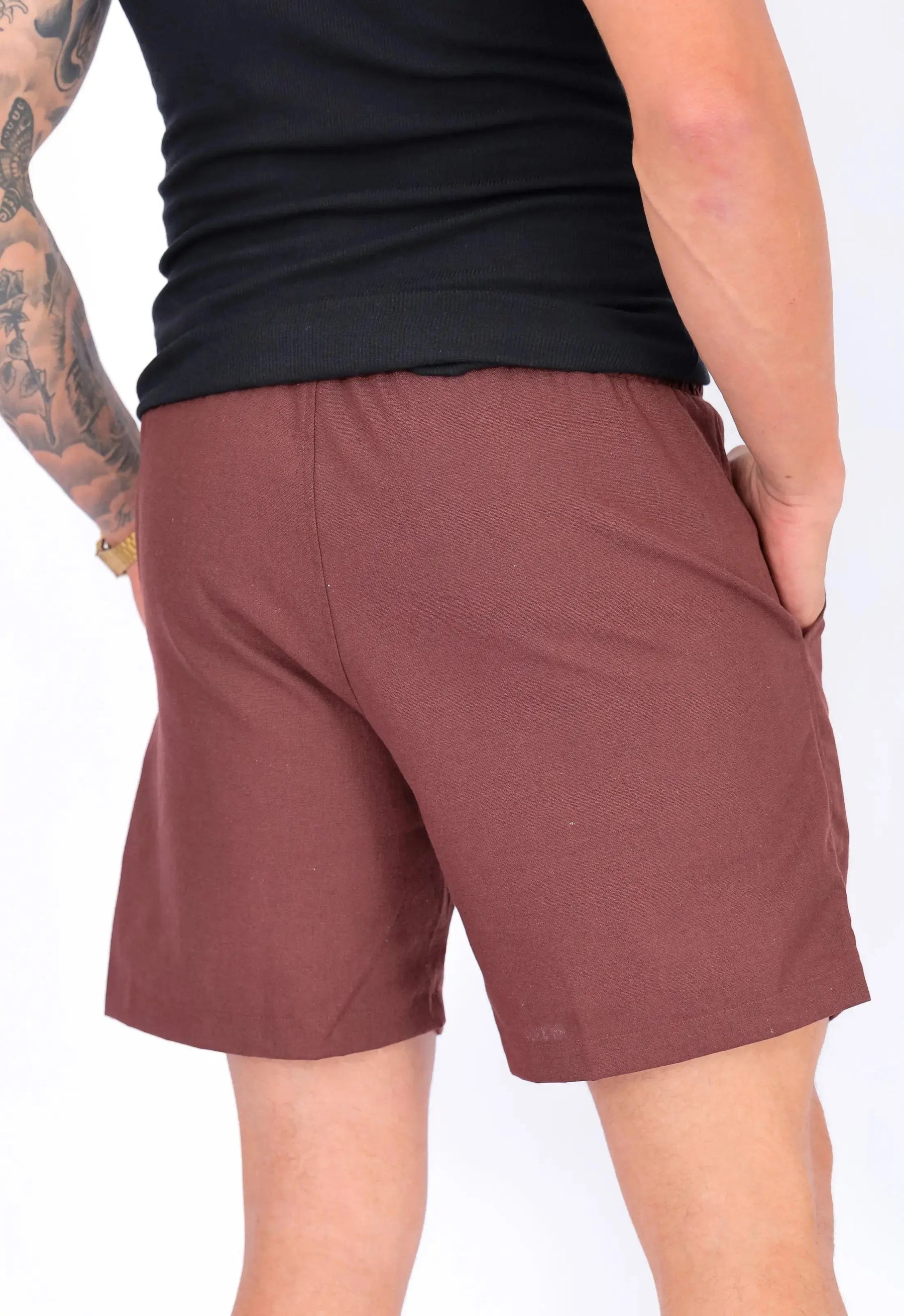 Shorts de Linho Masculino Marrom
