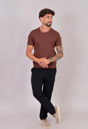 Camiseta Masculina Tricot Marrom Café