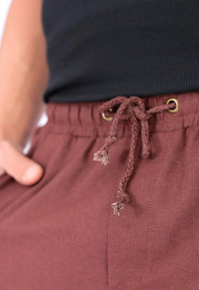 Shorts de Linho Masculino Marrom