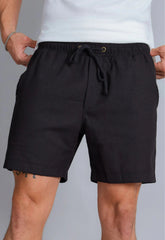 Shorts de Linho Masculino Preto