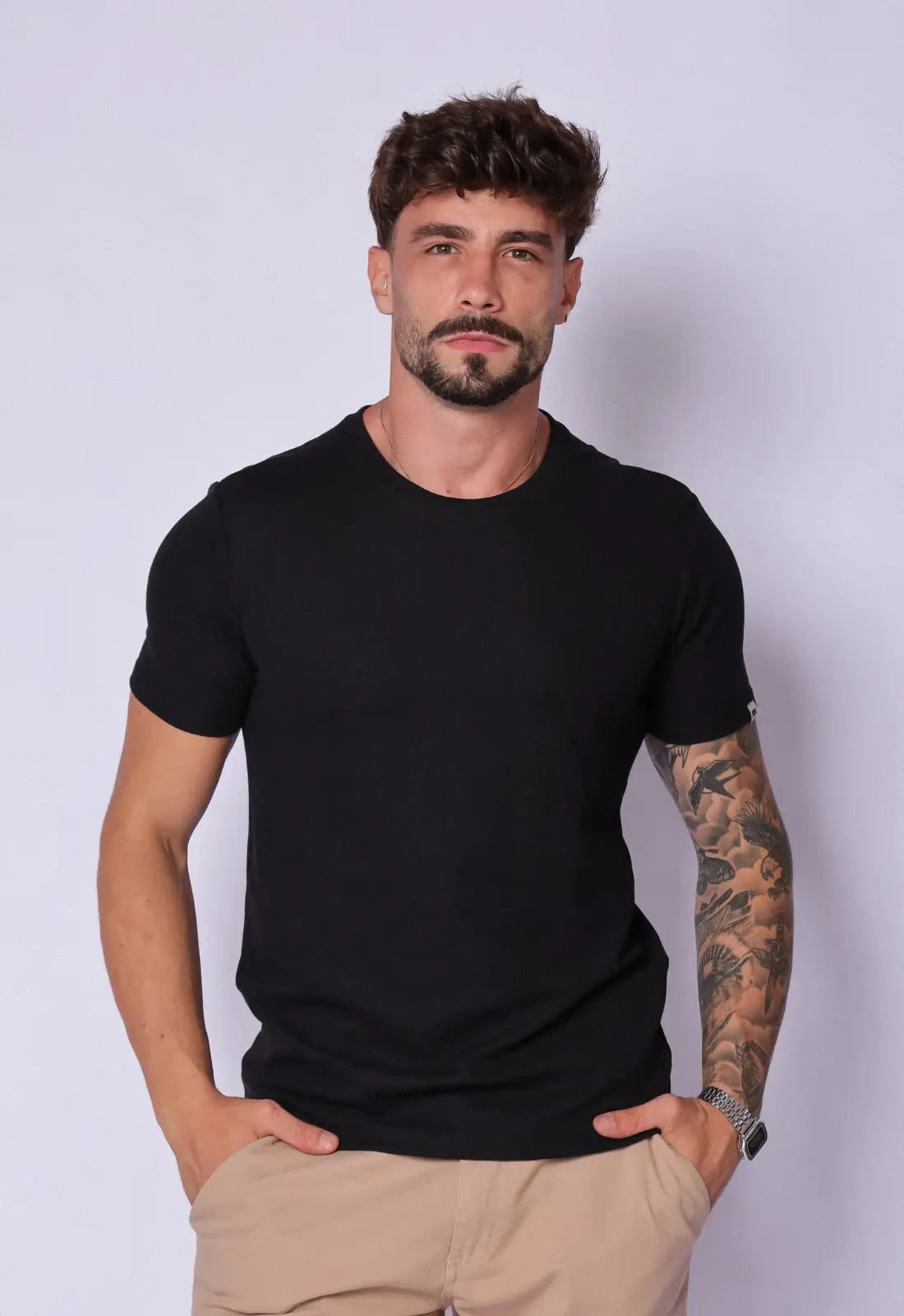 Camiseta Masculina Tricot Preta