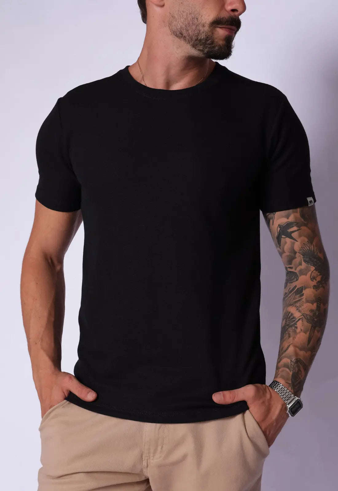 Camiseta Masculina Tricot Preta