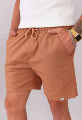 Shorts de Linho Masculino Terracota