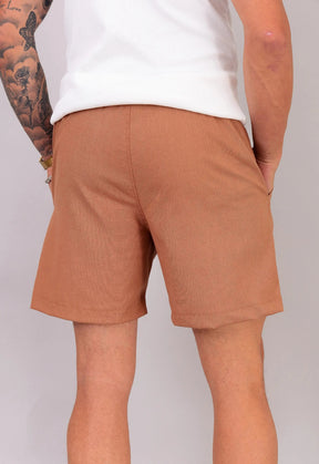 Shorts de Linho Masculino Terracota