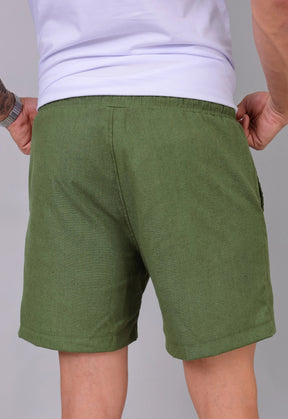 Shorts de Linho Masculino Verde